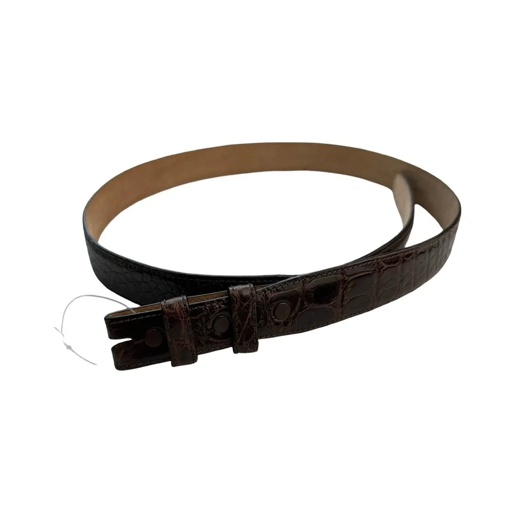 Bespoke Brown Genuine American Alligator Mens Belt Size 36 USA NWOT